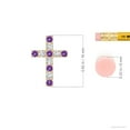 thumbnail image 3 of ANGARA Natural Flat Prong-Set Amethyst and Diamond Cross Pendant in 14K Yellow Gold for Women (Size-2mm) | February Birthstone, Anniversary, Jewelry Gift for Women | Natural Amethyst Necklace, 3 of 7