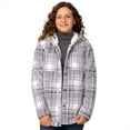 thumbnail image 2 of Free Country Girls' Chill Out Fleece Jacket Grey Plaid XS, 2 of 4