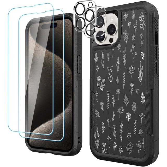 Funda de teléfono LOQUPE 5 en 1 para iPhone 15 Pro con protector de pantalla