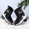thumbnail image 6 of Glisme Boys Girls Snow Boots Solid Color Boots Non Warm Padded Thickened Boots Versatile Black Boots Size 5.5-6 Years, 6 of 9