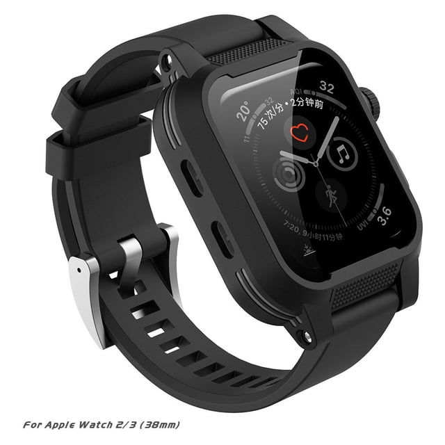 Étui Étanche pour Apple Watch Series3, 4 et 5, ShellBox IP68 Certifié Antichoc Résistant aux Impacts Apple iWatch Étui de Protection Intégrale avec Protecteur d'Écran Intégré (Noir)