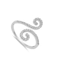 thumbnail image 4 of White Cubic Zirconia Wave Swirl Open Infinity Ring .925 Sterling Silver Band Jewelry Female Size 7, 4 of 4