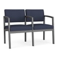 thumbnail image 1 of Lenox Steel Reception Waiting Room 2 Seats Chair / Charcoal Steel / Blue, 1 of 5