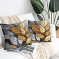 thumbnail image 5 of Gold Decorative Throw Pillow Covers 18x18 Inch Set of 2 Gold Silver Tropical Leaves Pillow Cases for Couch Bed Sofa Living Room Decor,Cute Pillowcases, 5 of 6