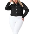 thumbnail image 4 of Agnes Orinda Women's Plus Size Halloween Outfits Vintage Jacket Moto Biker Classic Jacket Shackets Croped Faux Leather Jackets 3X Black, 4 of 6