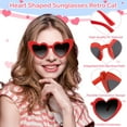 thumbnail image 3 of CEYAZYE 6/12/24/48 Pack Heart Sunglasses Fashion Heart Shaped Glasses Bachelor Party Sunglasses Women's Wedding Party,Red, 3 of 13