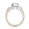 thumbnail image 4 of IGI Certified Lab Grown Diamond Engagement Ring | Center 8.5MM Cushion Cut 3 Stone Solitaire Anniversary Wedding Rings For Women In 18K Solid Rose Gold | F-G, VS-SI Quality (3.85 Ctw) Ring Size-6.5, 4 of 7