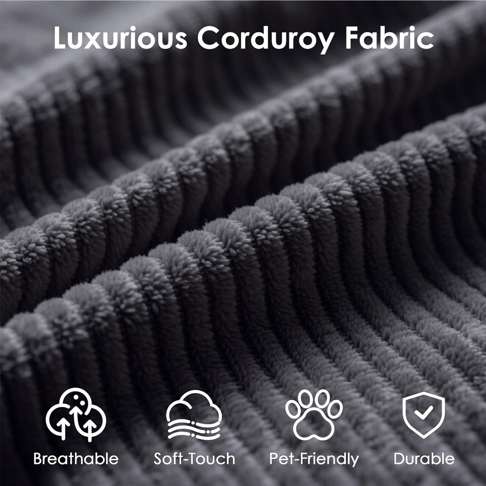Convertible Sleeper Sofa Bed, 78.5" Modern Futon Sofa Bed for Living Room, Foldable Loveseat Sofa with Memory Foam, Corduroy Floor Mattress Couch, No Assembly Required (Dark Grey)