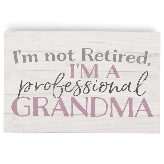 P. Graham Dunn Retired Professional Grandma Cream 5 x 3.5 Pine Wood Tabletop Word Block Plaque