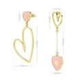 thumbnail image 6 of Linawe Pink Heart Earrings for Women Trendy, Gold Hypoallergenic Stainless Steel Dangle Drop Earrings, Cute Statement Preppy Y2K Jewelry, Anniversary Birthday Valentine's Day Gift, 6 of 7