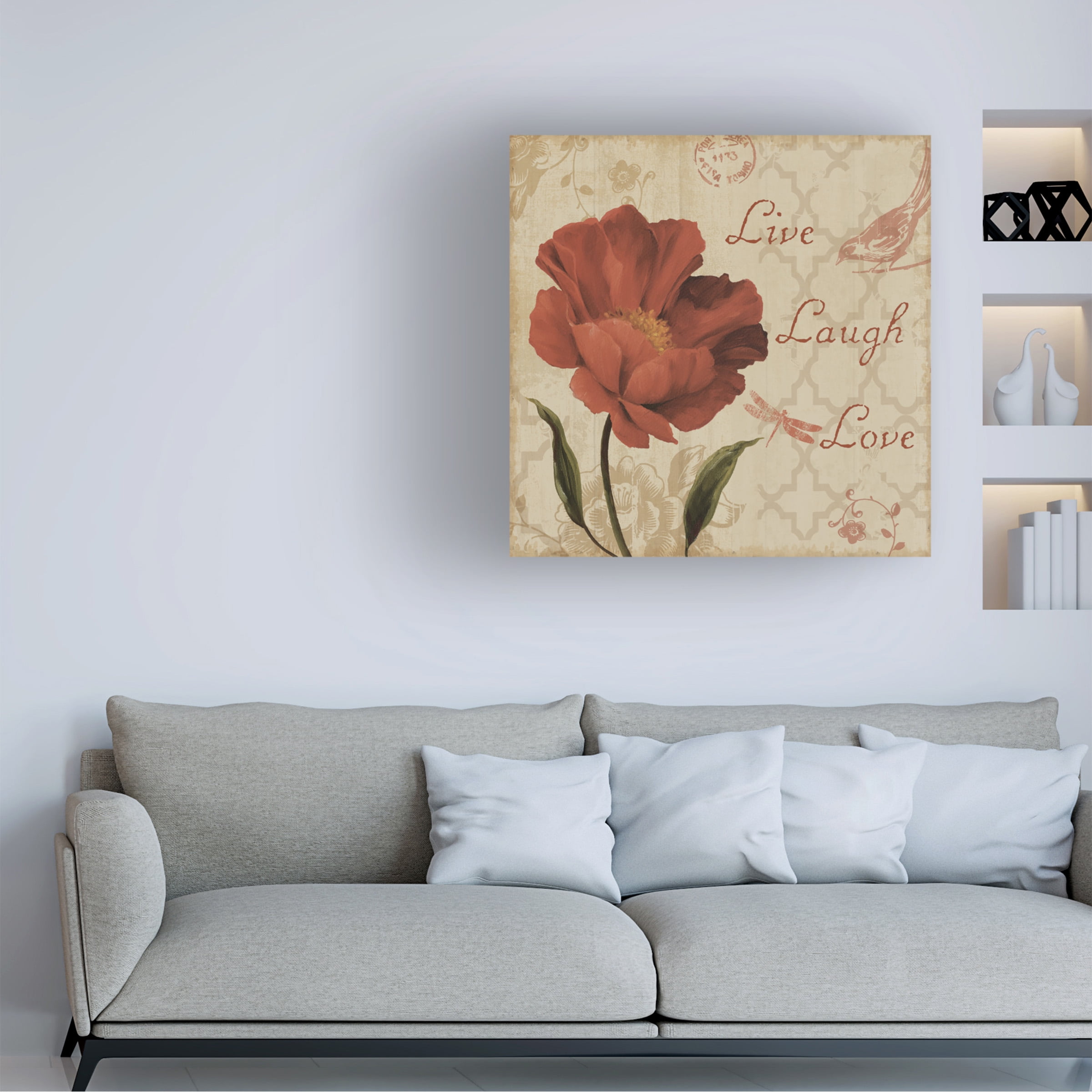 Trademark Fine Art 'Live Laugh Love Sq' Canvas Art by Lisa Audit