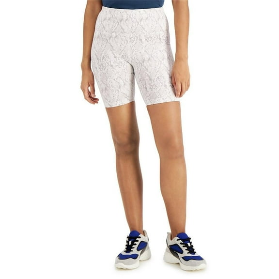 INC International Concepts Snakeskin-Print Bike Shorts Size Small Light Grey New with box/tags