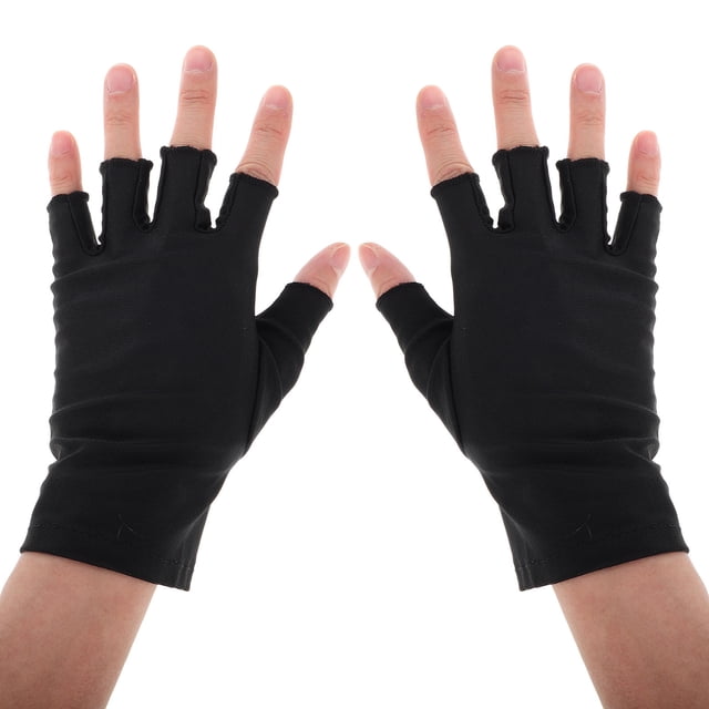 CRAFTHROU 1Par Guantes Negros De Protección Uv Para Uso En Gel Y Cuidado De Manos