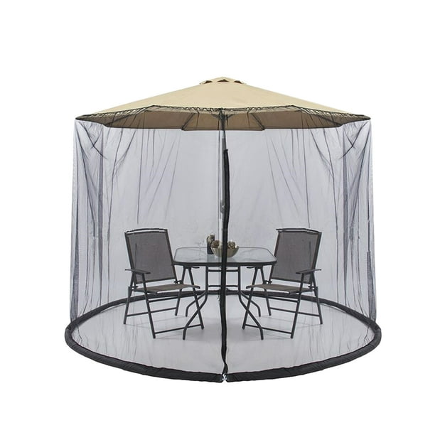 Patio Umbrella Cover Zippered Mosquito Netting Screen Table Umbrella
