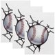 thumbnail image 1 of 3 Sheets of Baseball Wall Sticker Fitness Room Wall Decal Self-adhesive Sports Wall Sticker for Room, 1 of 4