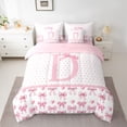 thumbnail image 2 of Feelyou Cute Monogrammed D Twin Bedding Sets 7pcs, Cartoon Bow-tie Bedding Comforter Set, 2 of 8
