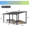 thumbnail image 3 of AOXUN 16' x 10' Hardtop Gazebo Outdoor Aluminum Pergola For Garden, Patio, Backyard-Black, 3 of 10