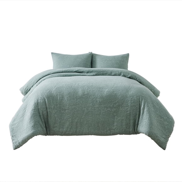 Bhg Tonal Paisley Matelasse 3pc Comf set Green-King