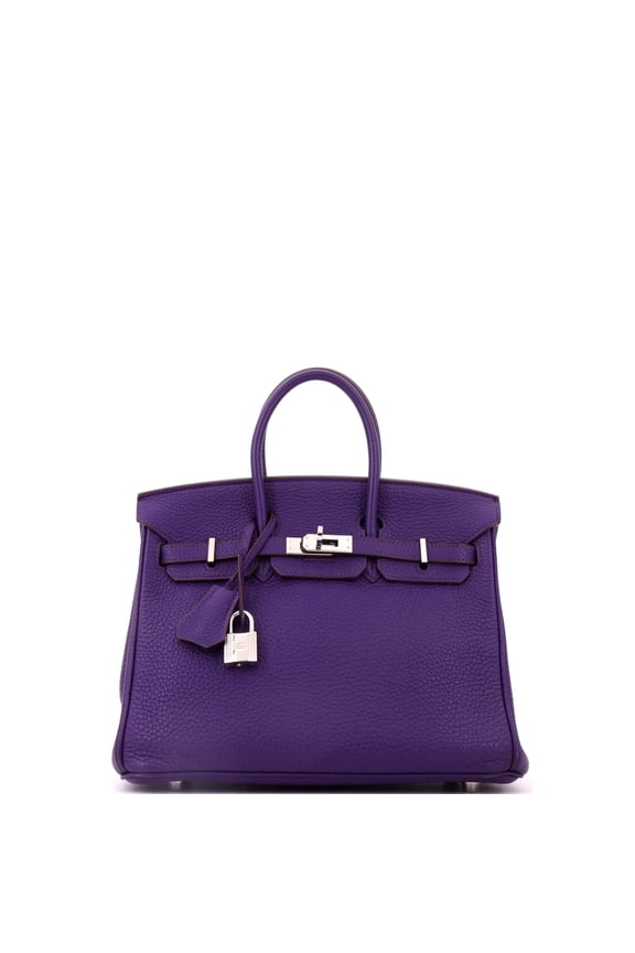 Pre-Owned Birkin Handbag Iris Togo with Palladium Hardware 25 By Rebag
