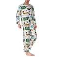 thumbnail image 2 of Disketp Back To School A for Pajamas Set Long Sleeve Sleepwear Mens Button Down Nightwear Pj Sets-Medium, 2 of 7