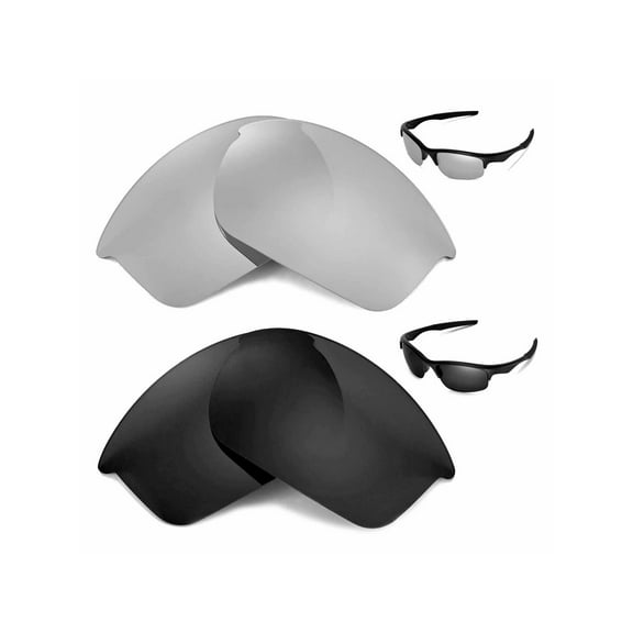 Walleva Polarized Titanium   Black Replacement Lenses For Oakley Bottle Rocket Sunglasses