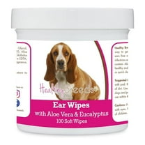 Healthy Breeds 192959822977 Basset Hound Ear Cleaning Wipes with Aloe & Eucalyptus for Dogs - 100 Count