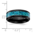 thumbnail image 2 of Chisel Black Zirconium Polished With Blue Simulated Opal Inlay 8.00mm Band Size 7 Jewelry for Women, 2 of 7