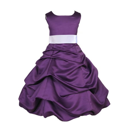 Green Christmas Dresses For Girls Ekidsbridal Formal Pick-up Satin Purple Flower Girl Dress Junior Bridesmaid Wedding Pageant Toddler Recital Easter Holiday Communion Birthday Girls Clothing Baptism Special Occasions 806s ()