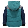 thumbnail image 2 of Little Boys Blue Denim Sleeve Check Detail Padding Jacket 1/2, 2 of 2