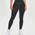 thumbnail image 5 of Women Solid Denim Yoga Pants High Waist Butt Lifting High Stretch Slim Fit Workout Sports Active Pants Dark Gray XL, 5 of 8