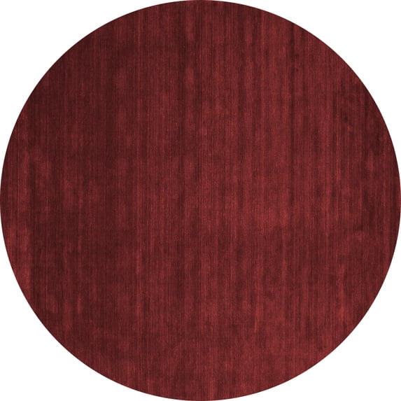 Ahgly Company Indoor Round Abstract Red Contemporary Area Rugs, 7' Round