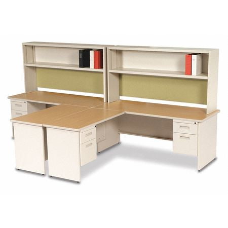 Pronto Prnt12utokf7106 Two Desk Set Hutch Filing Oak Top Walmart Com