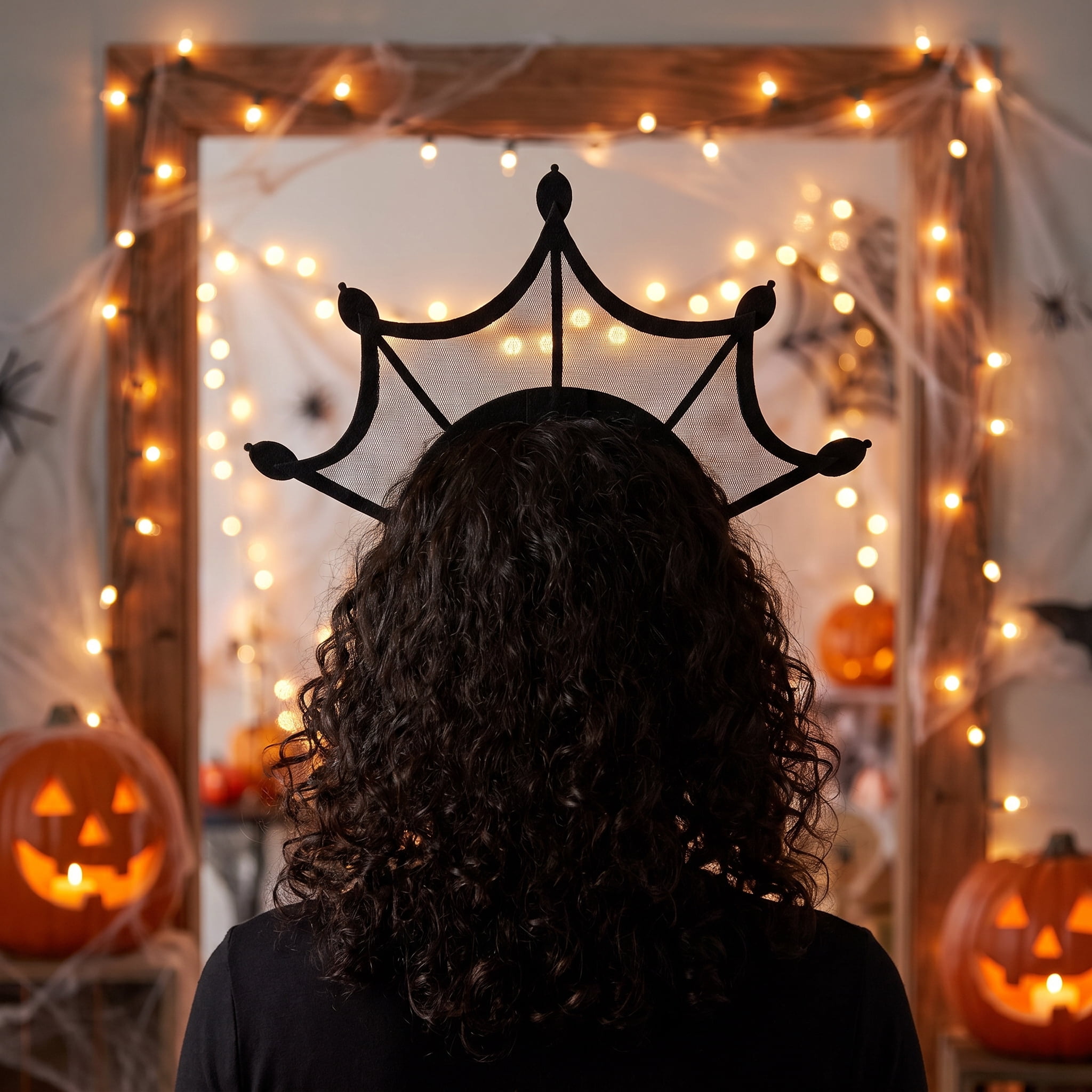 Spiderweb Crown Costume Accessory for Adults, Black, Halloween by Way To CelebrateSpiderweb Crown Costume Accessory for Adults, Black, Halloween by Way To Celebrate