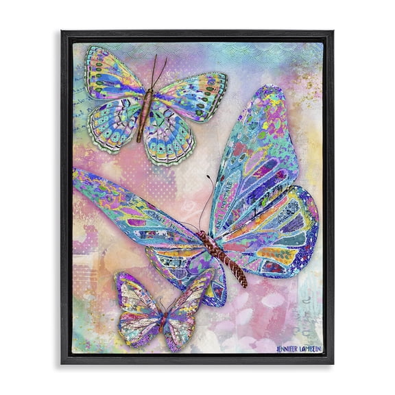 Stupell Industries Eclectic Black Floating Frame Canvas Art, 17 x 21, by Jennifer Lambein