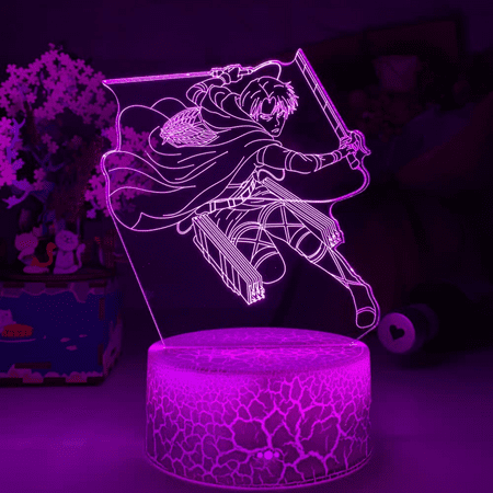 

JUSTUP 3D Lamp LED Anime Night Light Gift for Bedroom Decor Investigation Team Captain Illusion Light Sensor 16 Color Changing Work Desk Lamp --- Crack Seat