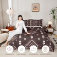 thumbnail image 3 of Homewish Boho Geometric Rhombus Full Size Comforter Sets,Bohemian Exotic Style Bedding Comforter Set,Chocolate Brown,Light Gray Reversible,3pcs,1 Comforter and 2 Pillowcases, 3 of 7