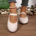 thumbnail image 6 of WAVSUF Flat Shoes for Womens Slip On Round Toe Wide Width Trendy Summer Comfort Shoes White 7, 6 of 10