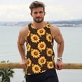 thumbnail image 6 of KLL Chocolate Plaid Sunflower A Print Men's Muscle Gym Workout Stringer Tank Tops Bodybuilding Fitness T-Shirts Tank Tops Men-X-Large, 6 of 7