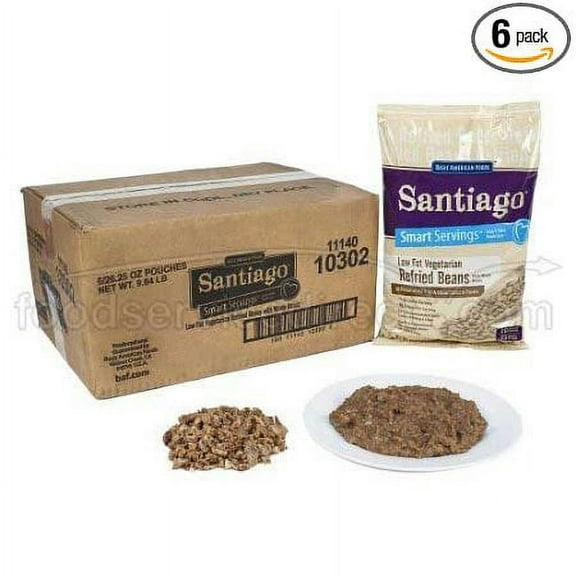 6 Pack : Santaigo Whole Vegetarian Refried Beans 26.25 oz