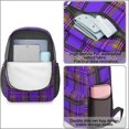 thumbnail image 4 of Purple and Pink Checkered Pattern 17" School Backpacks for Teens,Waterproof Oxford Fabric,S-Shape Padded Straps for School,Travel,Hiking,Camping, 4 of 6