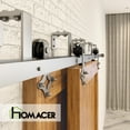 thumbnail image 5 of Homacer Brushed Nickel Double Track U-Shape Bypass Sliding Barn Door Hardware Kit, for Two/Double Doors, 6ft Long Flat Track, Diamond Design Roller, Heavy Duty, for Interior & Exterior Use, 5 of 7
