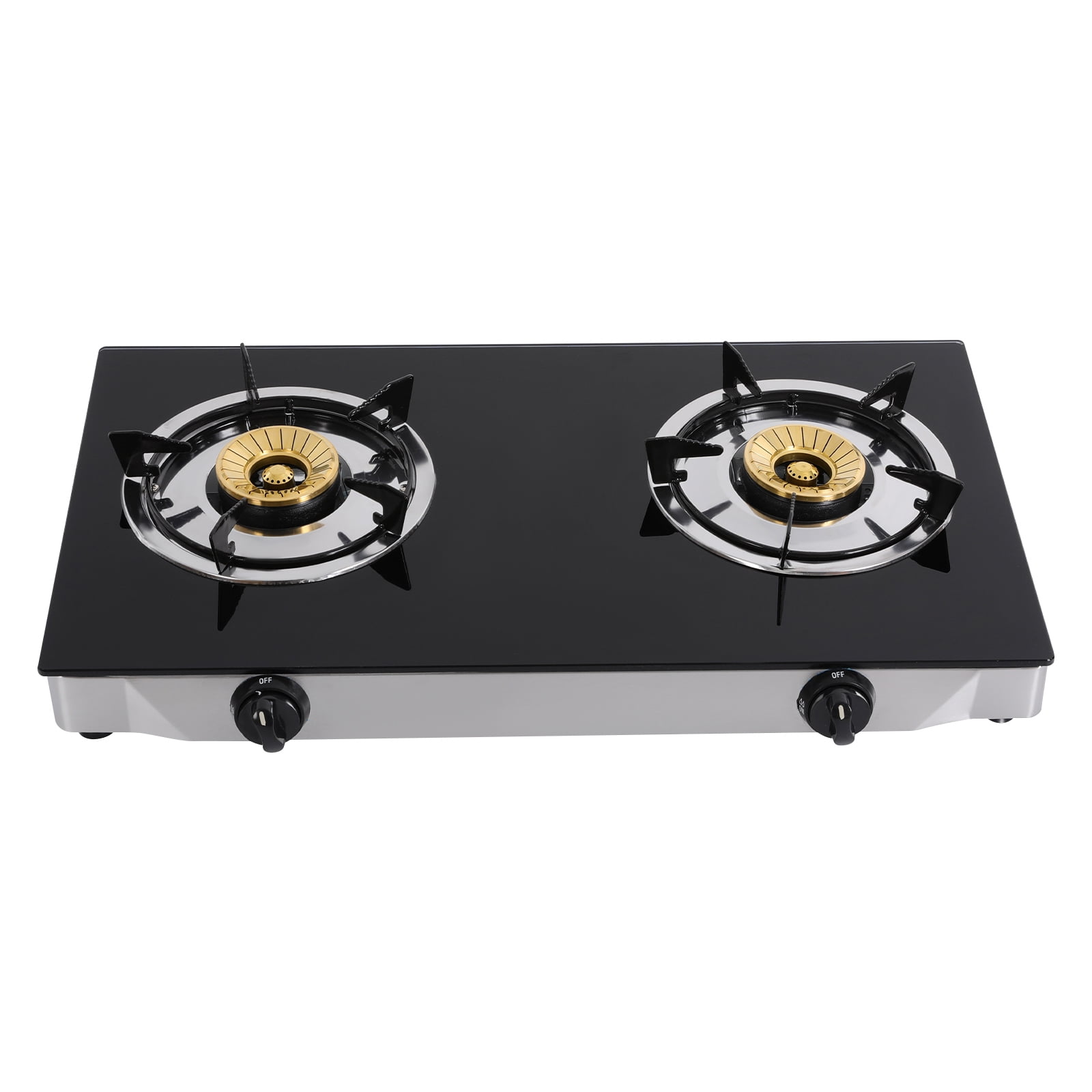 2 Burners Portable Propane Gas Stove Auto Ignition Camping Cooktop 11995 BTU Propane Burner LPG for RVs, Apartments, Indoor Outdoor Cooking