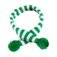 thumbnail image 3 of Bufanda navideña para mascotas, calentador de cuello de invierno, bufanda tejida para mascotas para reuniones familiares raya verde, 3 of 8