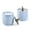 Blue, variant on 2 Pack Ceramic Qtip Holder Dispenser with Gold Lids, White Apothecary Jars Bathroom Vanity Organizer for Home Decor - Bathroom Canister for Cotton Swabs, Rounds, Balls, Makeup Sponges, Bath Salts
