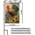 thumbnail image 2 of Crowing Rooster Garden Flag Small Vertical Double Sided 12.5 x 18 Inch Standing in the Sunflower Field with Farm Background Burlap Yard Outdoor Decor, 2 of 6