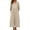 Beige#linen midi dress for women, variant on SZJXBUY 3/4 Sleeve Dress for Women Summer Cotton Linen V Neck Elegant Flowy Maxi Sundress Dressy Casual Beach Vacation Dresses Black,L