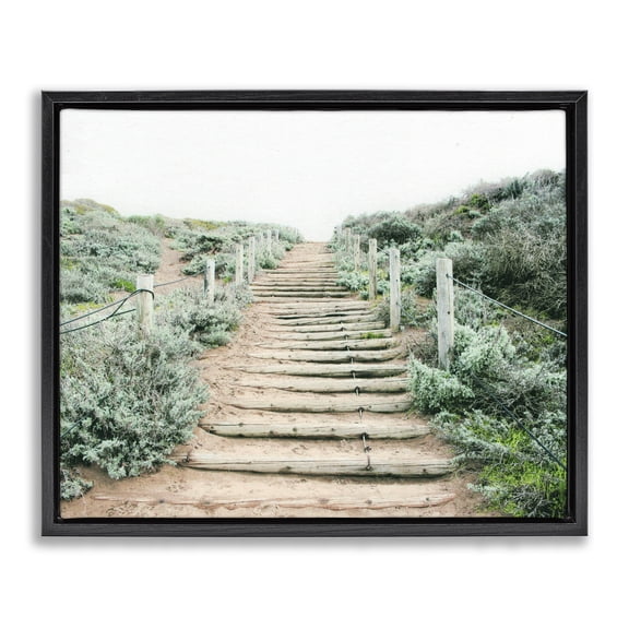 Stupell Industries Traditional Stairway To Heaven Path Black Floating Frame Canvas Art, 21 x 17, by Leah Noel Art