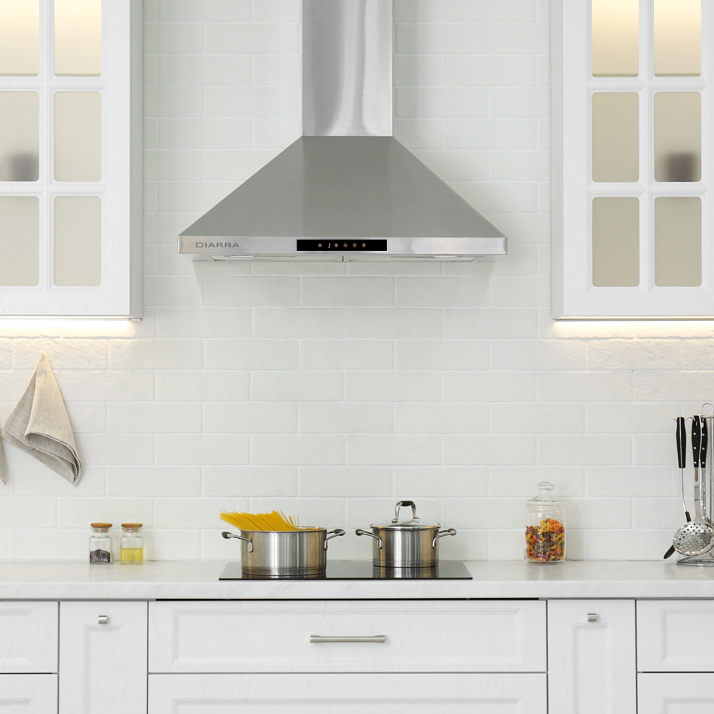 CIARRA Range Hood 30 inch Wall Mount Ductless Vent Hood with Carbon Filter Kit for Recirculating CAS20675-003