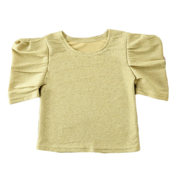 Dronning Vag faldt Styles I Love Toddler Girl Stylish Puff Sleeve Metallic Blouse Baby Girl  Clothes (Light Yellow, 70/6-12 Months) - Walmart.com