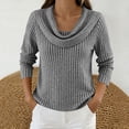 thumbnail image 2 of hotojiny Womens Long Sleeve Tops Cowl Neck Ribbed Knit Sweater Loose Fit Solid Color Pullover Lightweight Spring Shirts S-3XL, 2 of 6